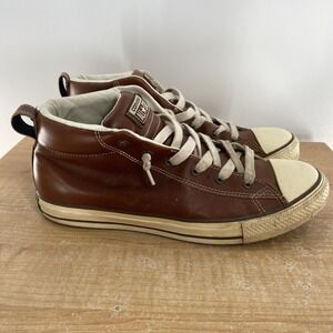 Converse Men's Chuck Taylor All Star Street Mid Pinecone Brown Leather Size 10.5